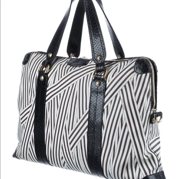 Henri Bendel Disturbed Stripe Laptop Bag/ Briefcase - Picture 3 of 13